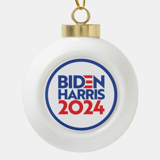 Biden Harris 2024 Keramische Bal Ornament (Voorkant)