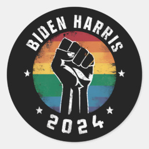 Biden Harris 2024 LGBT Regenboog Gay Pride Verkiez Ronde Sticker