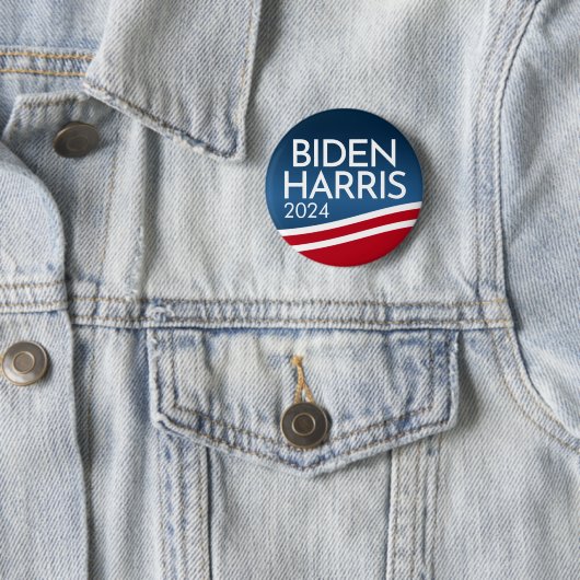 Biden Harris 2024 - Modern Wave Design Button (In situ)