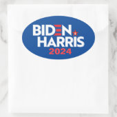 Biden Harris 2024 Ovale Sticker (Tas)