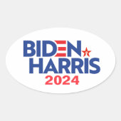 Biden Harris 2024 Ovale Sticker (Voorkant)