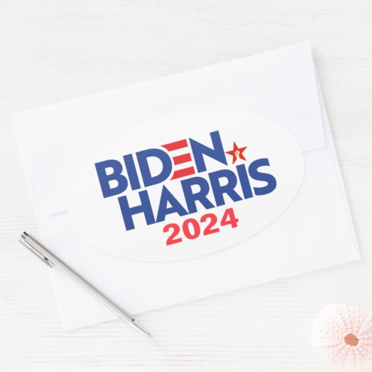 Biden Harris 2024 Ovale Sticker (Envelop)