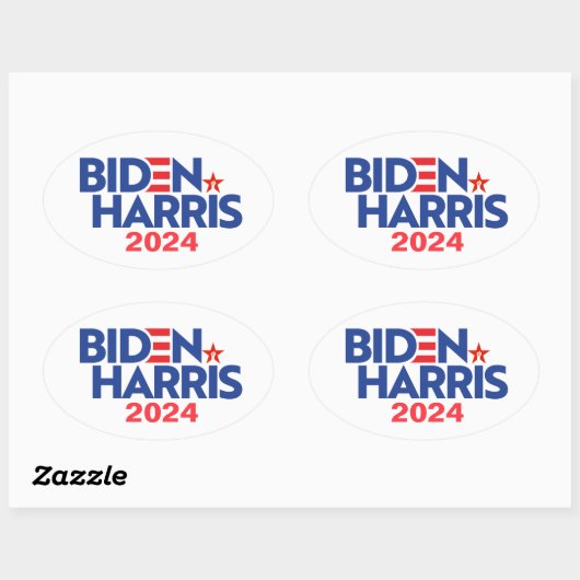 Biden Harris 2024 Ovale Sticker (Vel)
