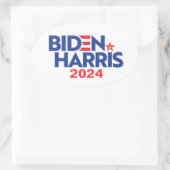 Biden Harris 2024 Ovale Sticker (Tas)