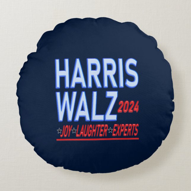 Biden Harris 2024 Presidentiële verkiezingen ronde Rond Kussen (Voorkant)