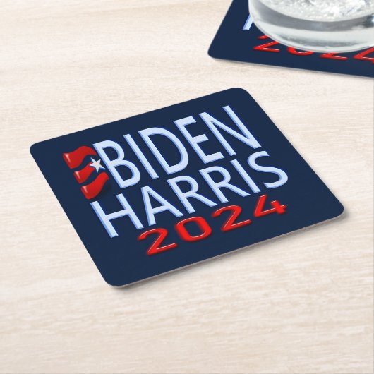 Biden Harris 2024 presidentsverkiezingen Kartonnen Onderzetters (Schuin)