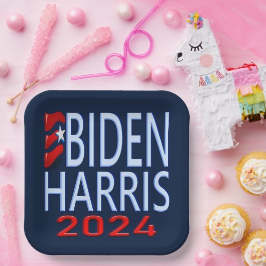 Biden Harris 2024 presidentsverkiezingen Papieren Bordje (Feest)