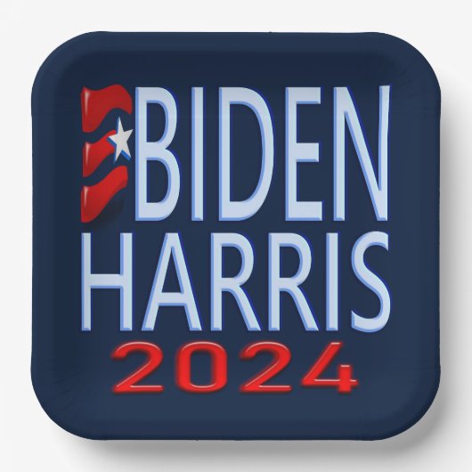 Biden Harris 2024 presidentsverkiezingen Papieren Bordje (Voorkant)