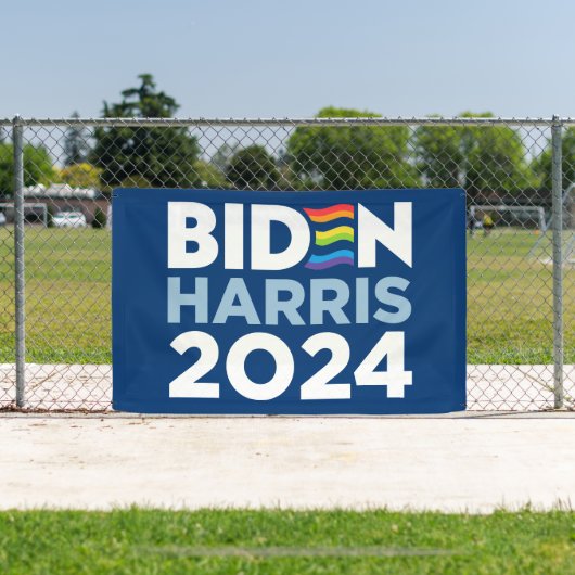 Biden Harris 2024 Regenboog Vlag LGBT Spandoek (Insitu)