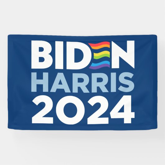 Biden Harris 2024 Regenboog Vlag LGBT Spandoek (Horizontaal)