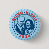 Biden Harris 2024 Retro Ronde Button 3,2 Cm (Voorkant)