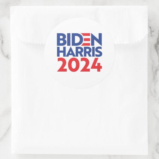 BIDEN HARRIS 2024 RONDE STICKER (Tas)