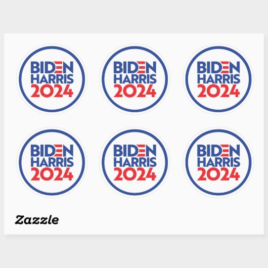 Biden Harris 2024 Ronde Sticker (Vel)