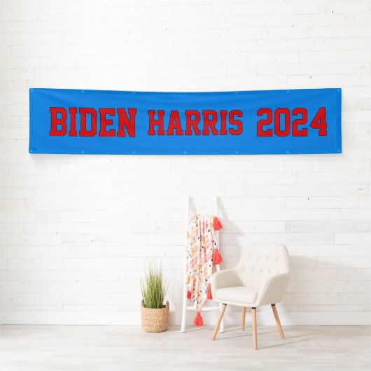 Biden Harris 2024 rood en blauw Spandoek (Insitu)