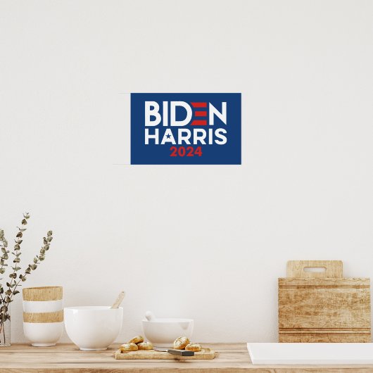Biden Harris 2024 ster - rood wit blauw Poster (Keuken)