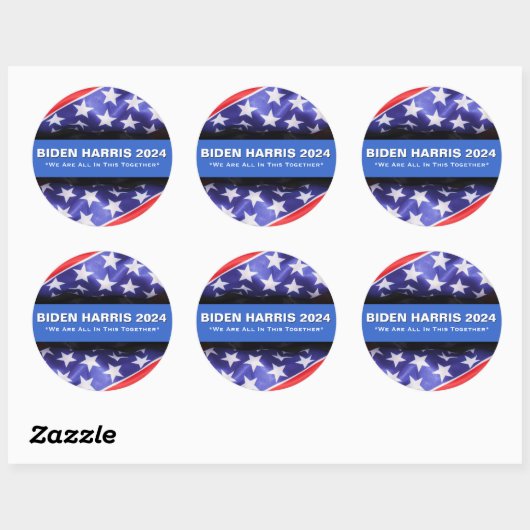 BIDEN HARRIS 2024 USA Vlag Ronde Stickers (Vel)