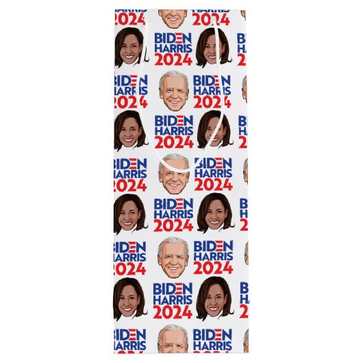 Biden Harris 2024 Verjaardag Wijn Cadeautas (Achterkant)
