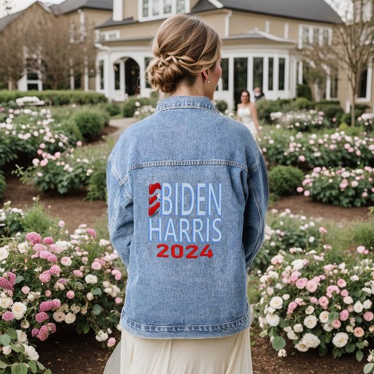 Biden Harris 2024 Verkiezing Blauw Denim Jasje Denim Jacket