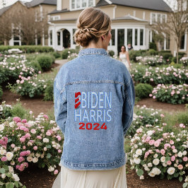 Biden Harris 2024 Verkiezing Blauw Denim Jasje Jacket