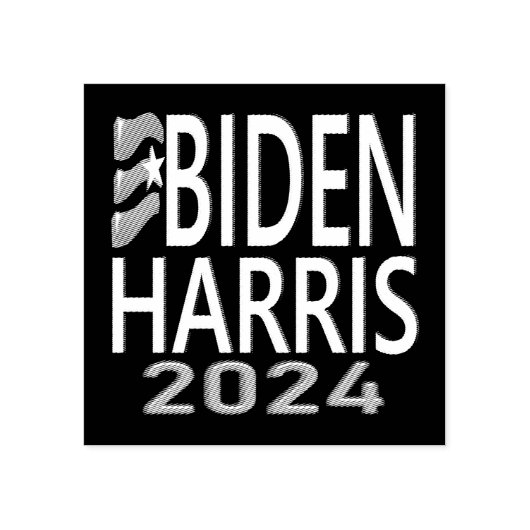 Biden Harris 2024 Verkiezing Blauw Hout Kunststemp Rubberstempel (Afrduk)