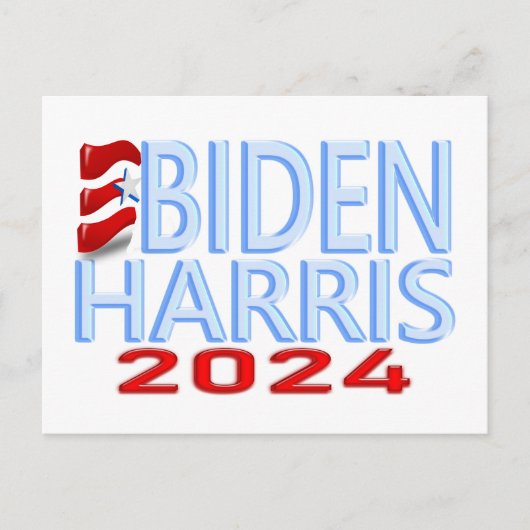 Biden Harris 2024 Verkiezing Briefkaart (Voorkant)