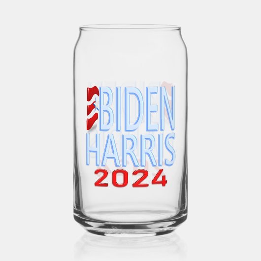 Biden Harris 2024 Verkiezing Drinkware Set Blikvorm Glas (Achterkant)