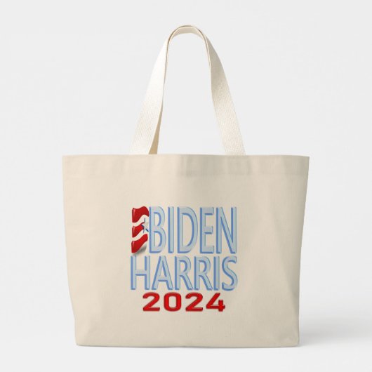 Biden Harris 2024 verkiezing Jumbo Grote Canvas ta Grote Tote Bag (Achterkant)
