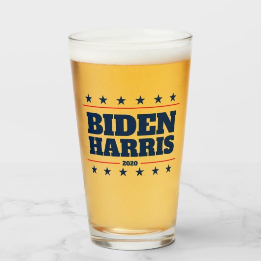 Biden Harris 2024 verkiezingsdemocraat bier Glas (Voorkant gevuld)