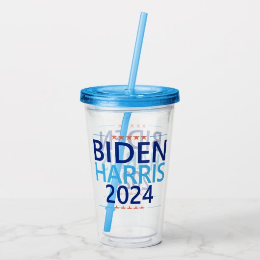 Biden Harris 2024 voor de President US-verkiezinge Acryl Drinkbeker (Achterkant)