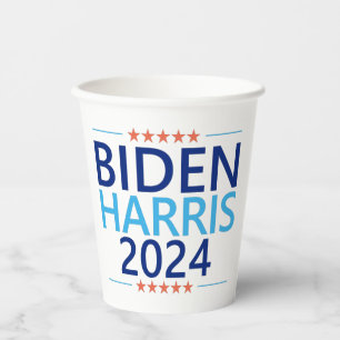 Biden Harris 2024 voor President US Verkiezing Papieren Bekers