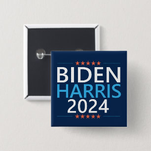 Biden Harris 2024 voor President VS Verkiezingen Vierkante Button 5,1 Cm