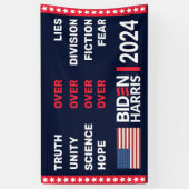 Biden Harris 2024: Waarheid Eenheid Wetenschap Hoo Spandoek (Verticaal)