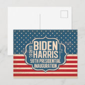 Biden Harris 59th Inauguration Herdenking Briefkaart (Voorkant / Achterkant)
