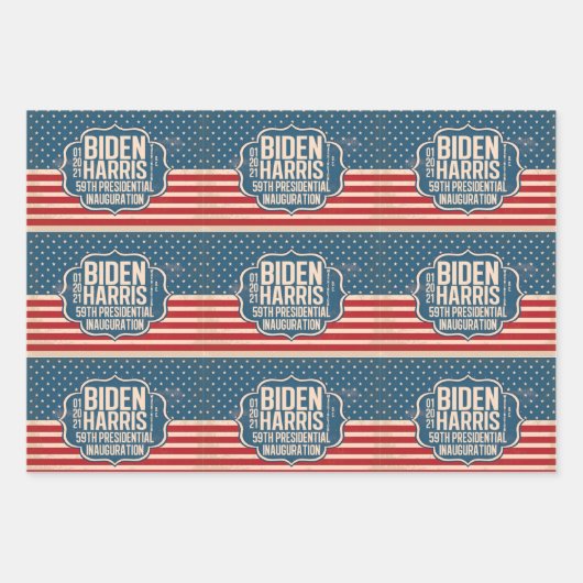 Biden Harris 59th Inauguration Herdenking Inpakpapier Vel (Voorkant 2)