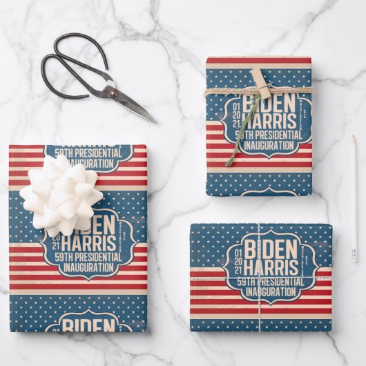 Biden Harris 59th Inauguration Herdenking Inpakpapier Vel (Voorkant)