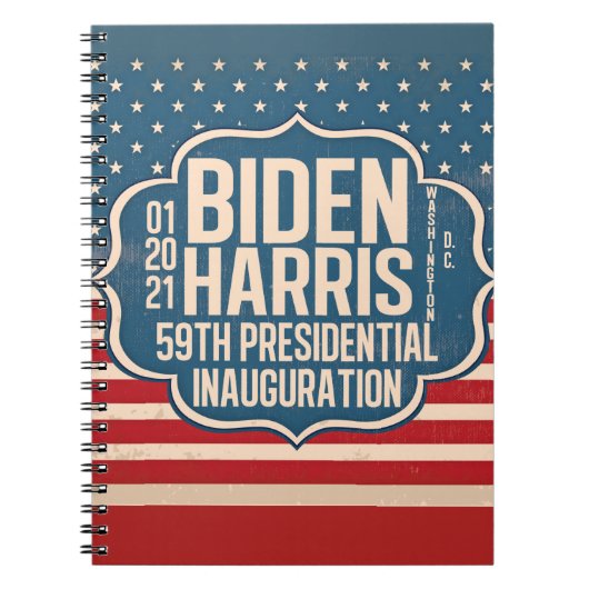 Biden Harris 59th Inauguration Herdenking Notitieboek (Voorkant)