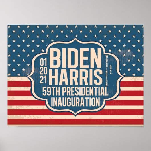 Biden Harris 59th Inauguration Herdenking Poster (Voorkant)
