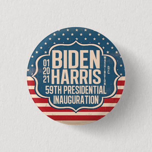 Biden Harris 59th Inauguration Herdenking Ronde Button 3,2 Cm (Voorkant)