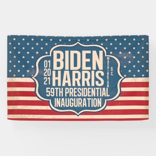 Biden Harris 59th Inauguration Herdenking Spandoek (Horizontaal)