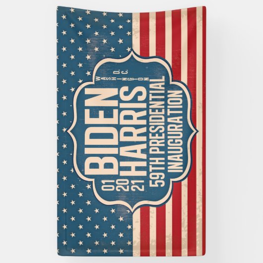 Biden Harris 59th Inauguration Herdenking Spandoek (Verticaal)