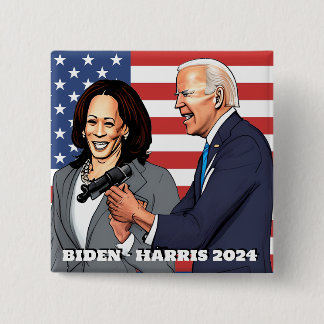 Biden - Harris | Amerikaanse presidentsverkiezinge Vierkante Button 5,1 Cm