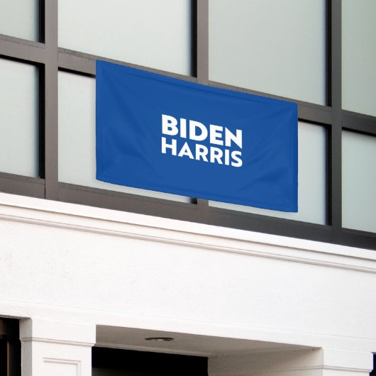 Biden Harris, blauw wit Spandoek (Buitenkant Gebouw)