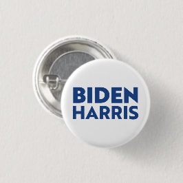 "Biden Harris" blauwe letters - Ronde Button 3,2 Cm