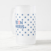 Biden / Harris Blue Stars Pattern Matglas Bierpul (Voorkant links)