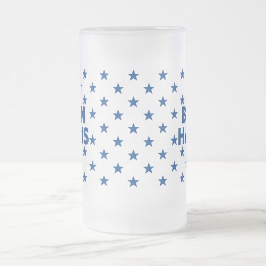 Biden / Harris Blue Stars Pattern Matglas Bierpul (Center)