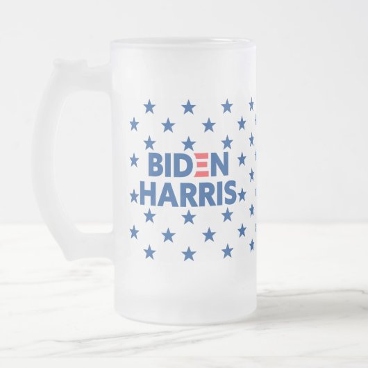 Biden / Harris Blue Stars Pattern Matglas Bierpul (Links)