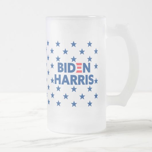 Biden / Harris Blue Stars Pattern Matglas Bierpul (Rechts)