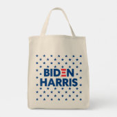 Biden / Harris Blue Stars Pattern Tote Bag (Achterkant)