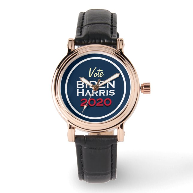BIDEN HARRIS Campaign 2020 Black Strap Watch Horloge (Voorkant)