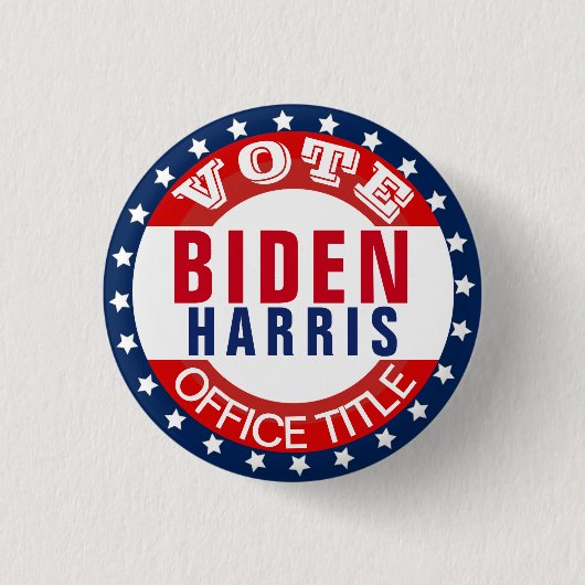 Biden Harris Campaign Sjabloon - Aangepaste Button (Voorkant)